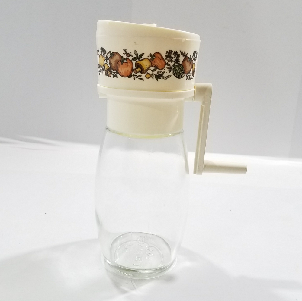 VINTAGE GEMCO NUT/SPICE GRINDER GLASS JAR PLASTIC CRANK LID